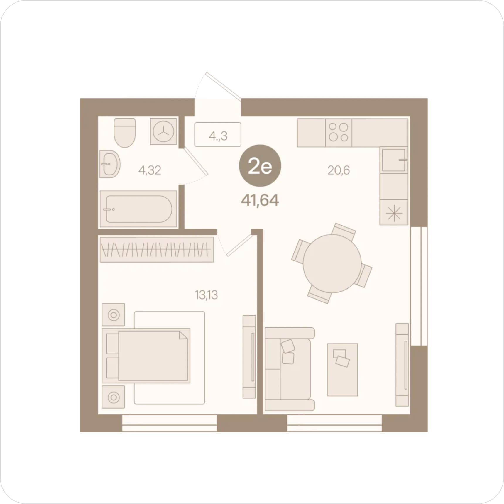 Евро 2 · 41,64 м²