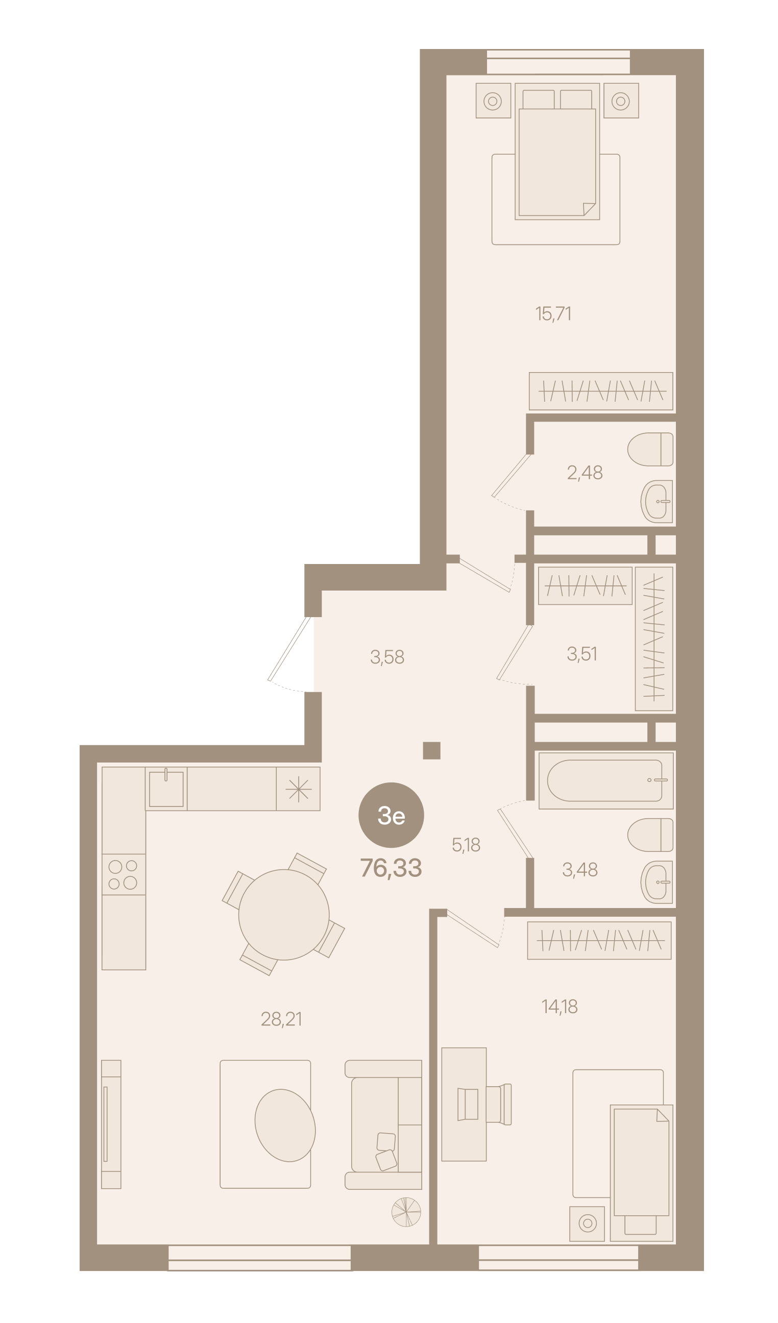 Евро 3 · 76,33 м²